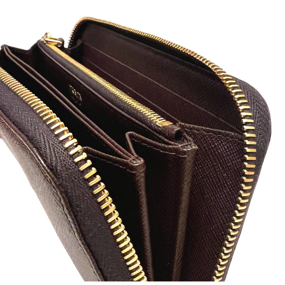 Prada Bruciato Brown Saffiano Leather Zip Around Continental - Picture 5 of 8